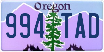 OR license plate 994TAD