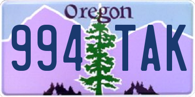 OR license plate 994TAK