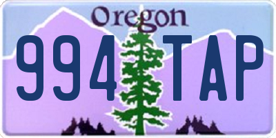 OR license plate 994TAP