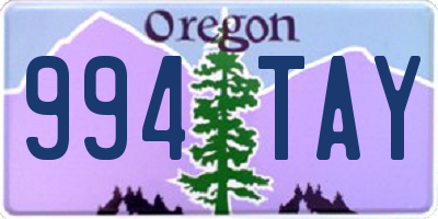 OR license plate 994TAY