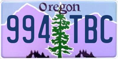 OR license plate 994TBC