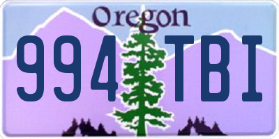 OR license plate 994TBI