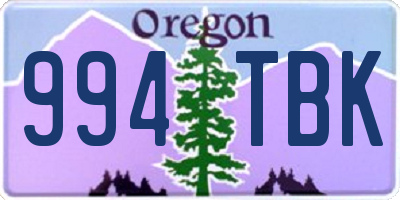 OR license plate 994TBK