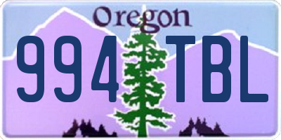 OR license plate 994TBL