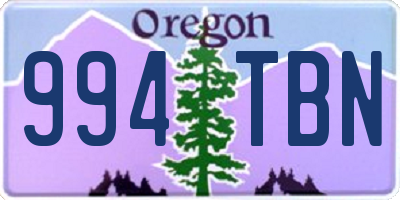 OR license plate 994TBN