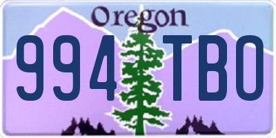 OR license plate 994TBO