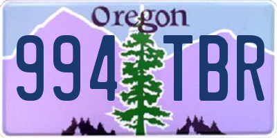 OR license plate 994TBR