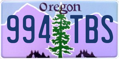OR license plate 994TBS