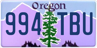 OR license plate 994TBU