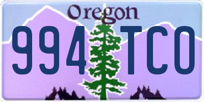 OR license plate 994TCO