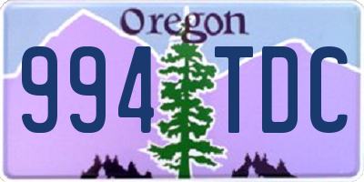 OR license plate 994TDC