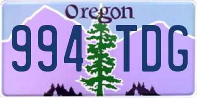 OR license plate 994TDG