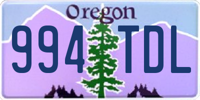 OR license plate 994TDL