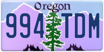 OR license plate 994TDM