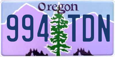 OR license plate 994TDN