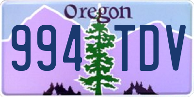 OR license plate 994TDV