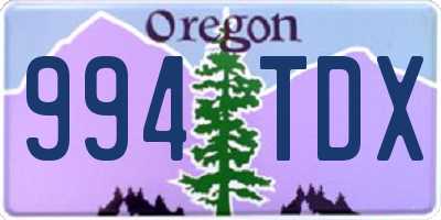 OR license plate 994TDX