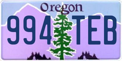 OR license plate 994TEB