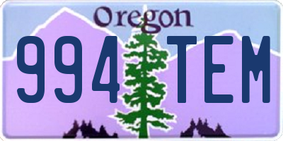 OR license plate 994TEM