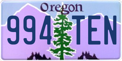 OR license plate 994TEN