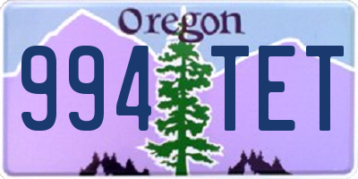 OR license plate 994TET