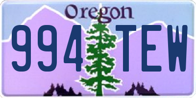 OR license plate 994TEW