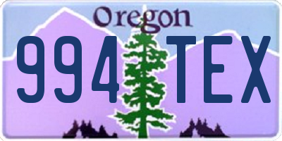 OR license plate 994TEX
