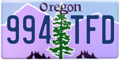 OR license plate 994TFD