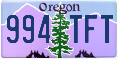 OR license plate 994TFT