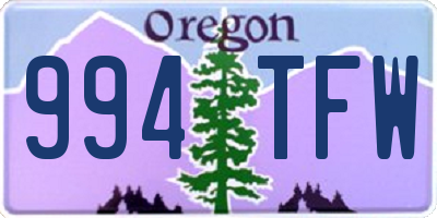 OR license plate 994TFW