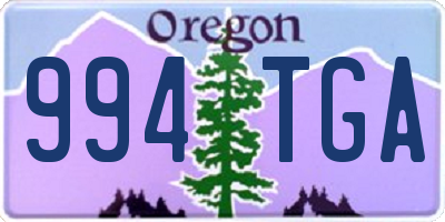 OR license plate 994TGA