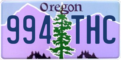 OR license plate 994THC