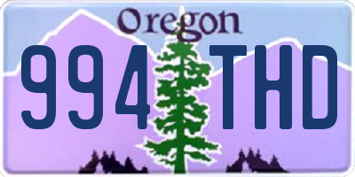 OR license plate 994THD