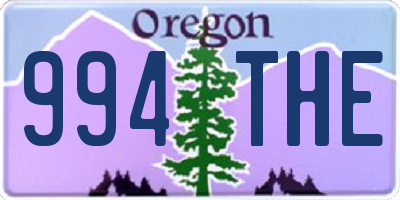 OR license plate 994THE