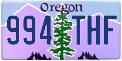 OR license plate 994THF