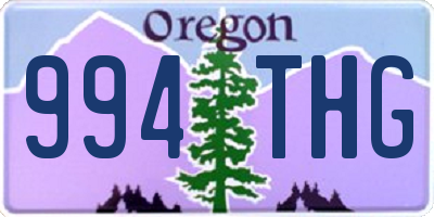 OR license plate 994THG