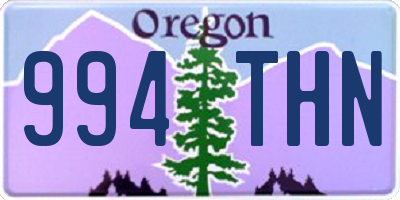 OR license plate 994THN