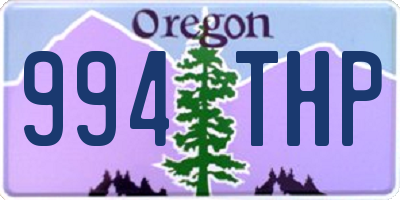 OR license plate 994THP