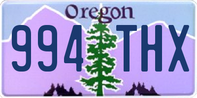 OR license plate 994THX