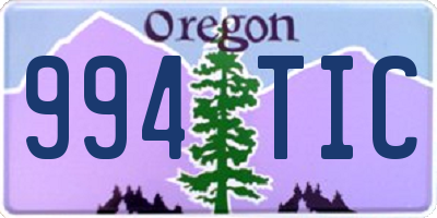 OR license plate 994TIC