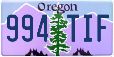 OR license plate 994TIF