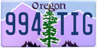 OR license plate 994TIG