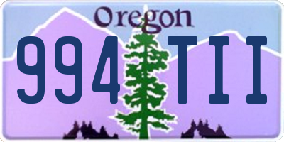 OR license plate 994TII