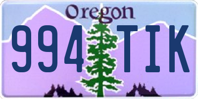 OR license plate 994TIK