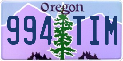 OR license plate 994TIM