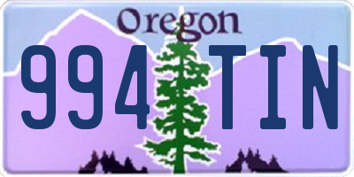 OR license plate 994TIN