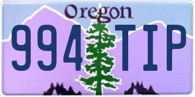 OR license plate 994TIP