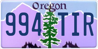 OR license plate 994TIR