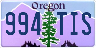 OR license plate 994TIS