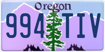 OR license plate 994TIV